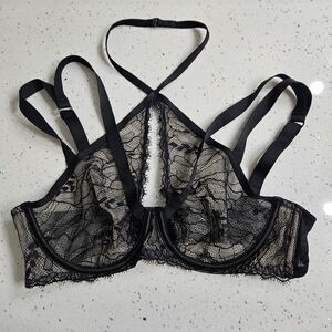 Victoria Secret Very Sexy Lace High Neck Bra Black 36C